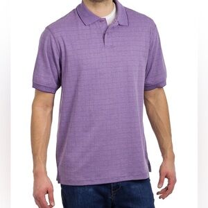 Haggar Men's Short-Sleeve Mini-Box Polo Shirt purple xl